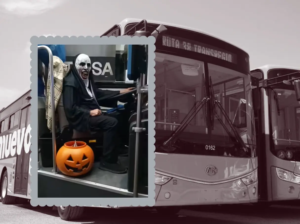 Chofer de la Ruta 38 celebra Halloween con creatividad y alegría
