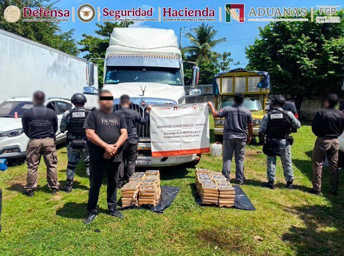 Decomiso millonario de cocaÃna en tractocamión en Chiapas